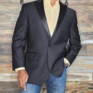 Jos. A. Bank Signature Traditional Fit Black Wool Tuxedo Blazer Jacket 41R